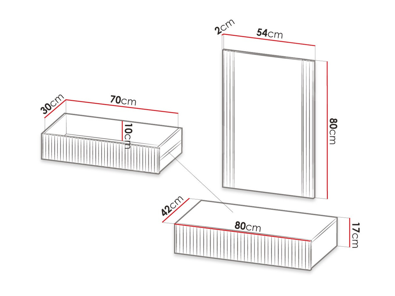 Тоалетка Dicto (Бял)