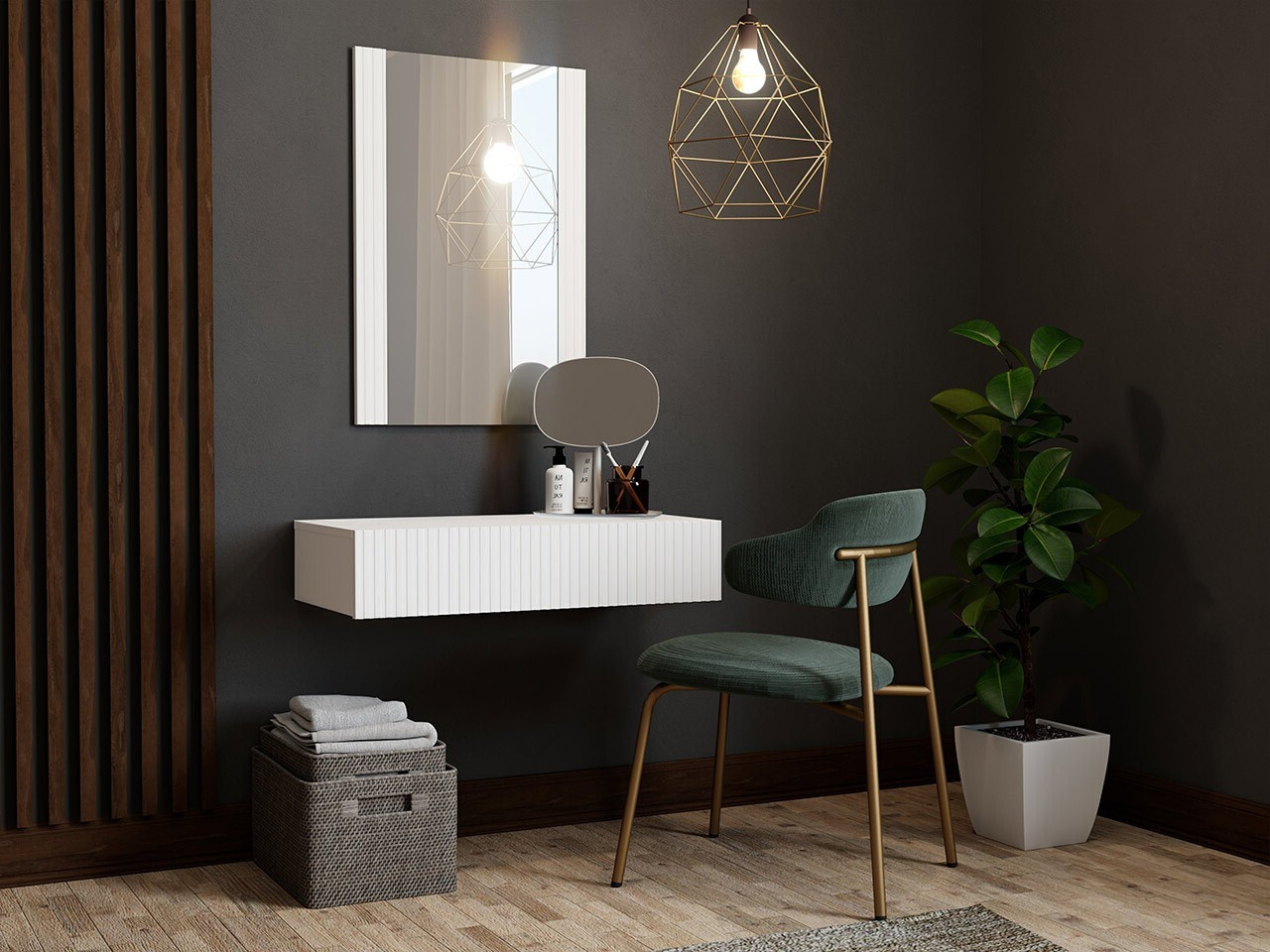 Тоалетка Levmari 111 (Бял)