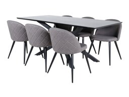 Маса и столове за трапезария Dallas 2693 (Сив + Черен)