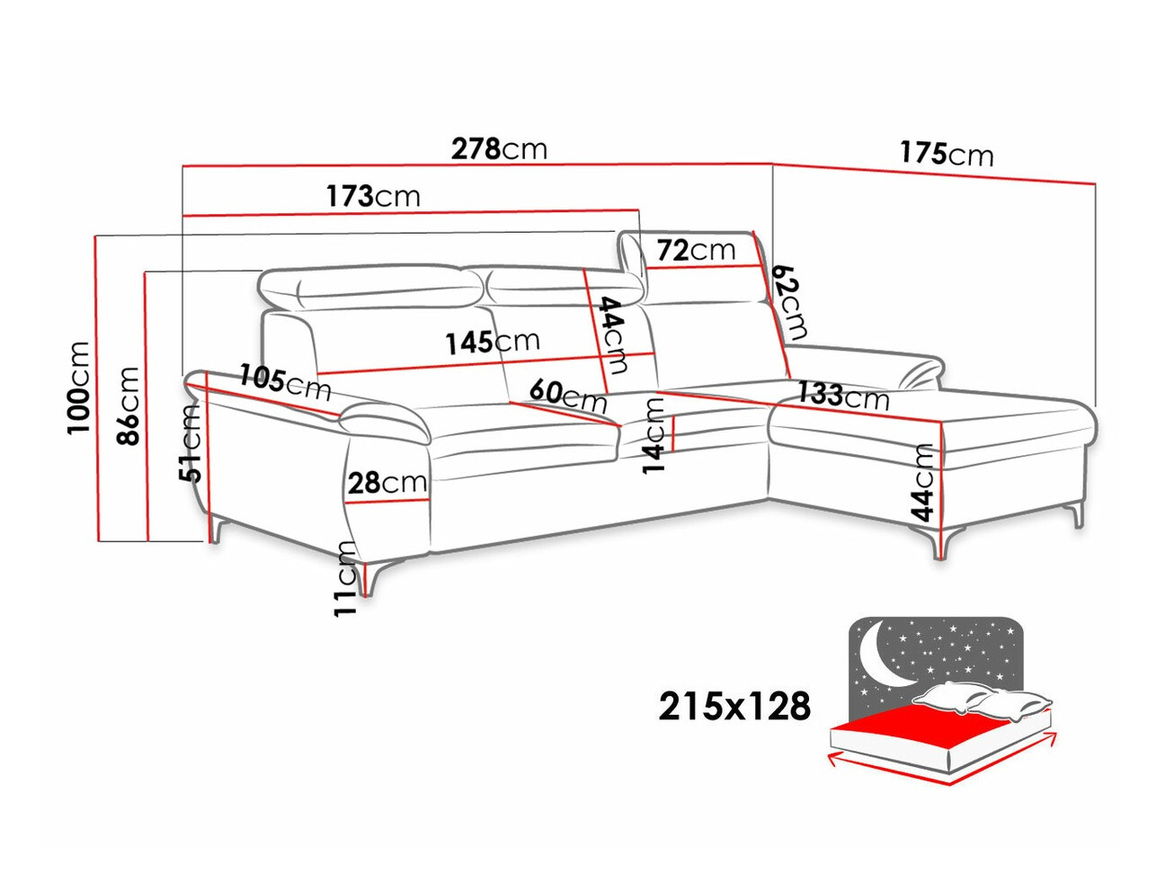 Ъглов диван Temple 117