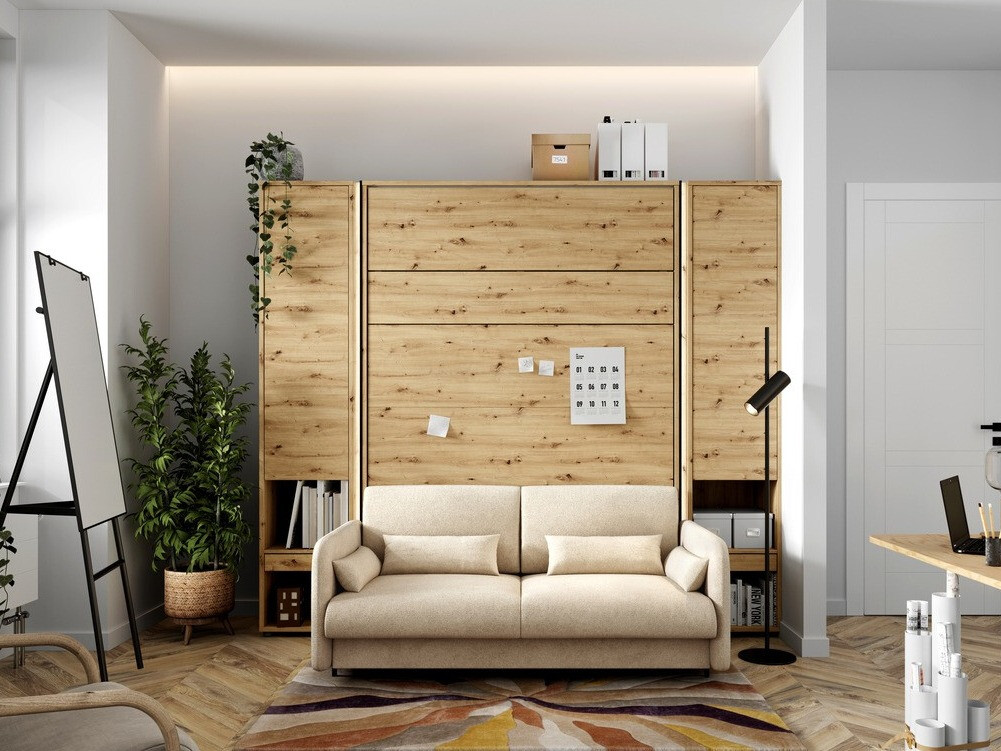 Мебелен комплект Concept Pro Lenart VI (Artisan дъб + Бежов)