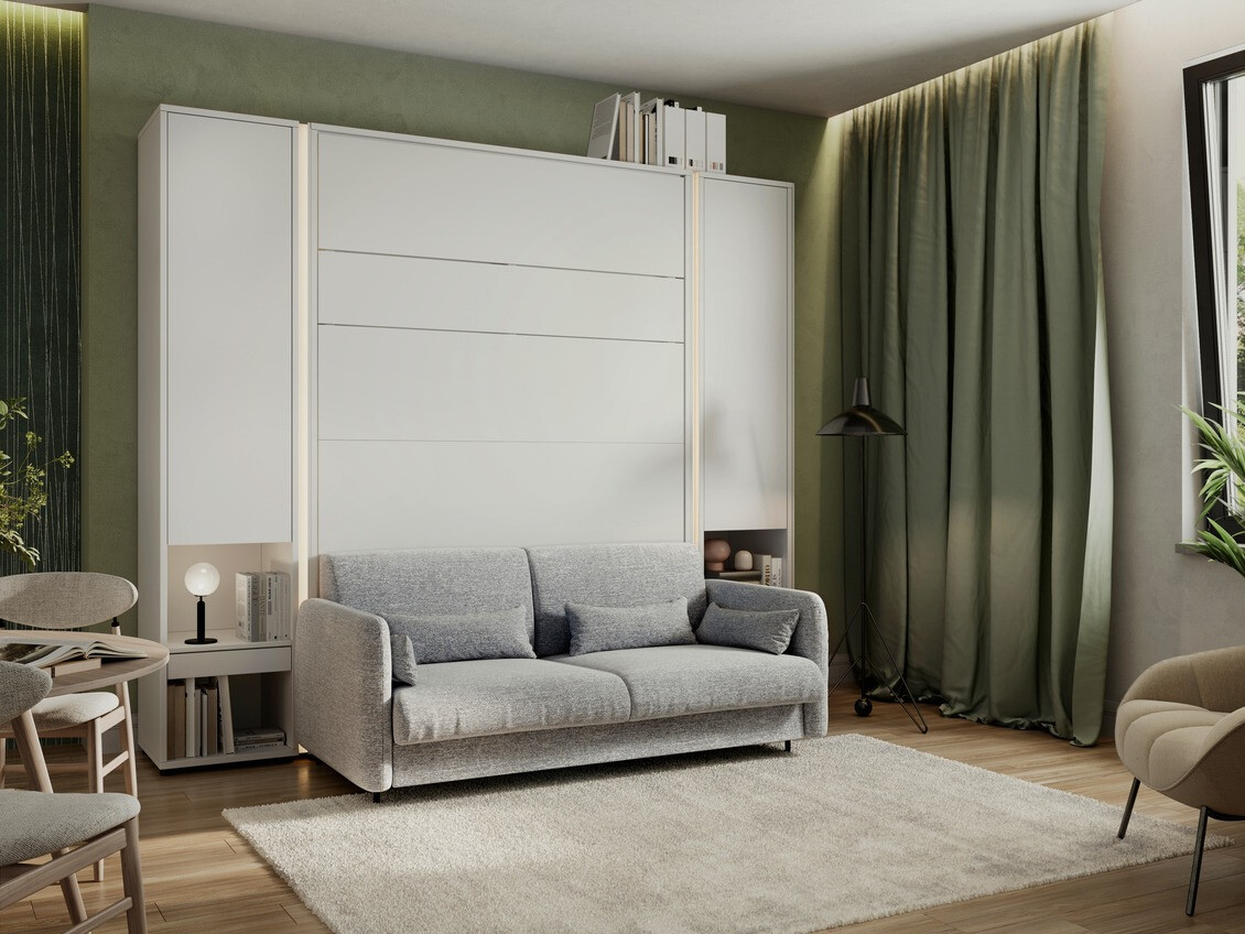 Падащо легло Concept Pro Lenart VII (Бял + Сив)