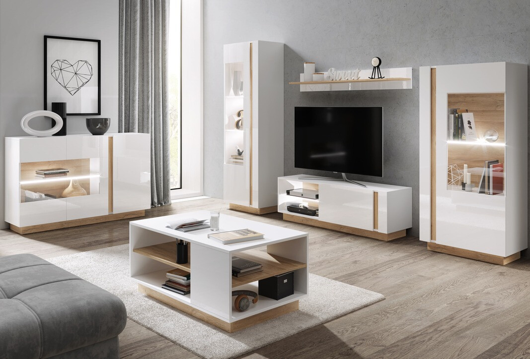 Масичка за кафе Novbela 109 (Бял + Grandson дъб)