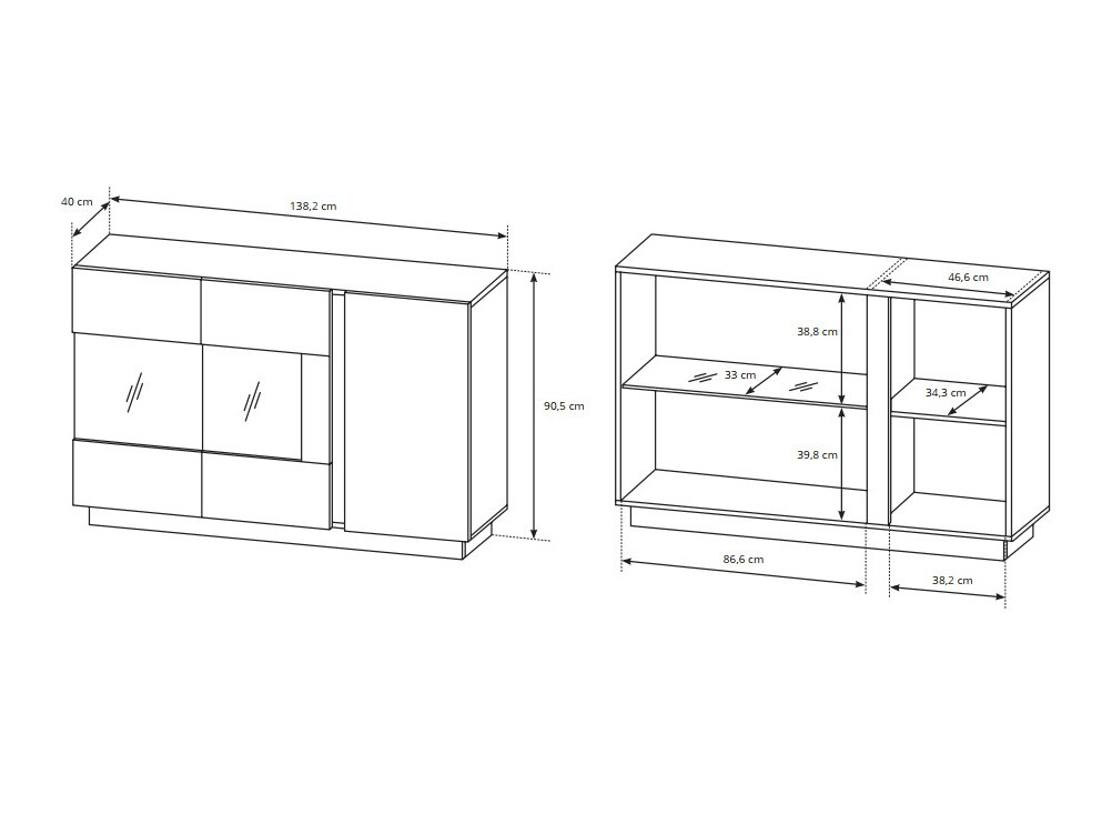 Комплект за хол Novbela 113 (Бял + Бял гланц + Grandson дъб)