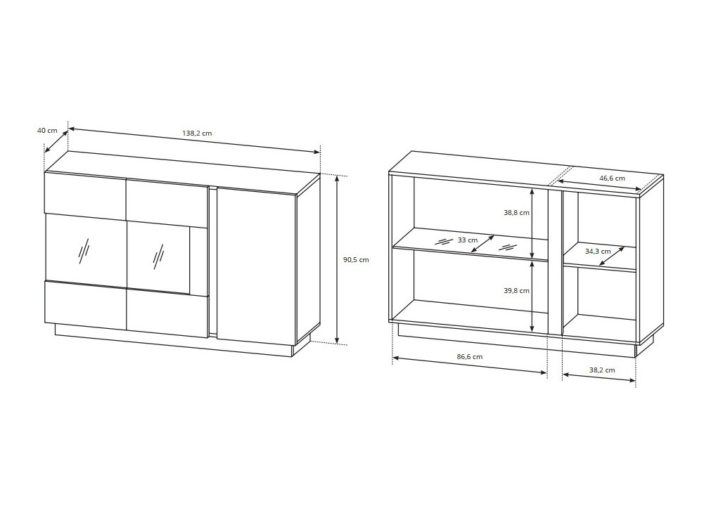 Комплект за хол Novbela 114 (Бял + Бял гланц + Grandson дъб)