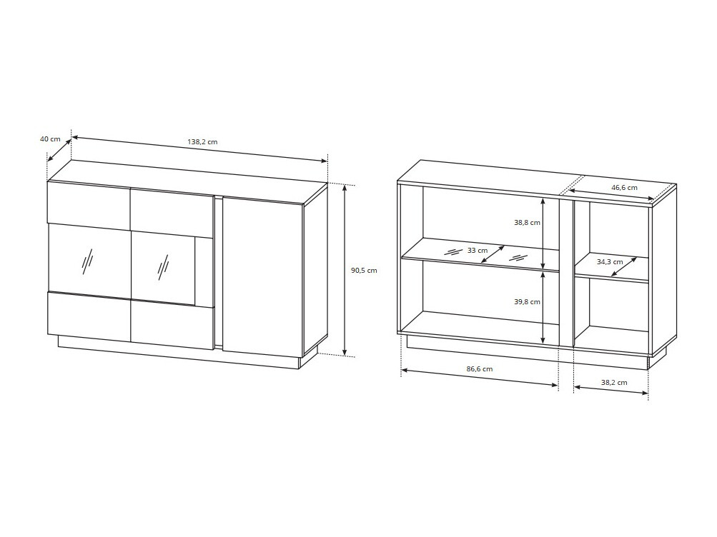 Комплект за хол Novbela 114 (Бял + Бял гланц + Grandson дъб)