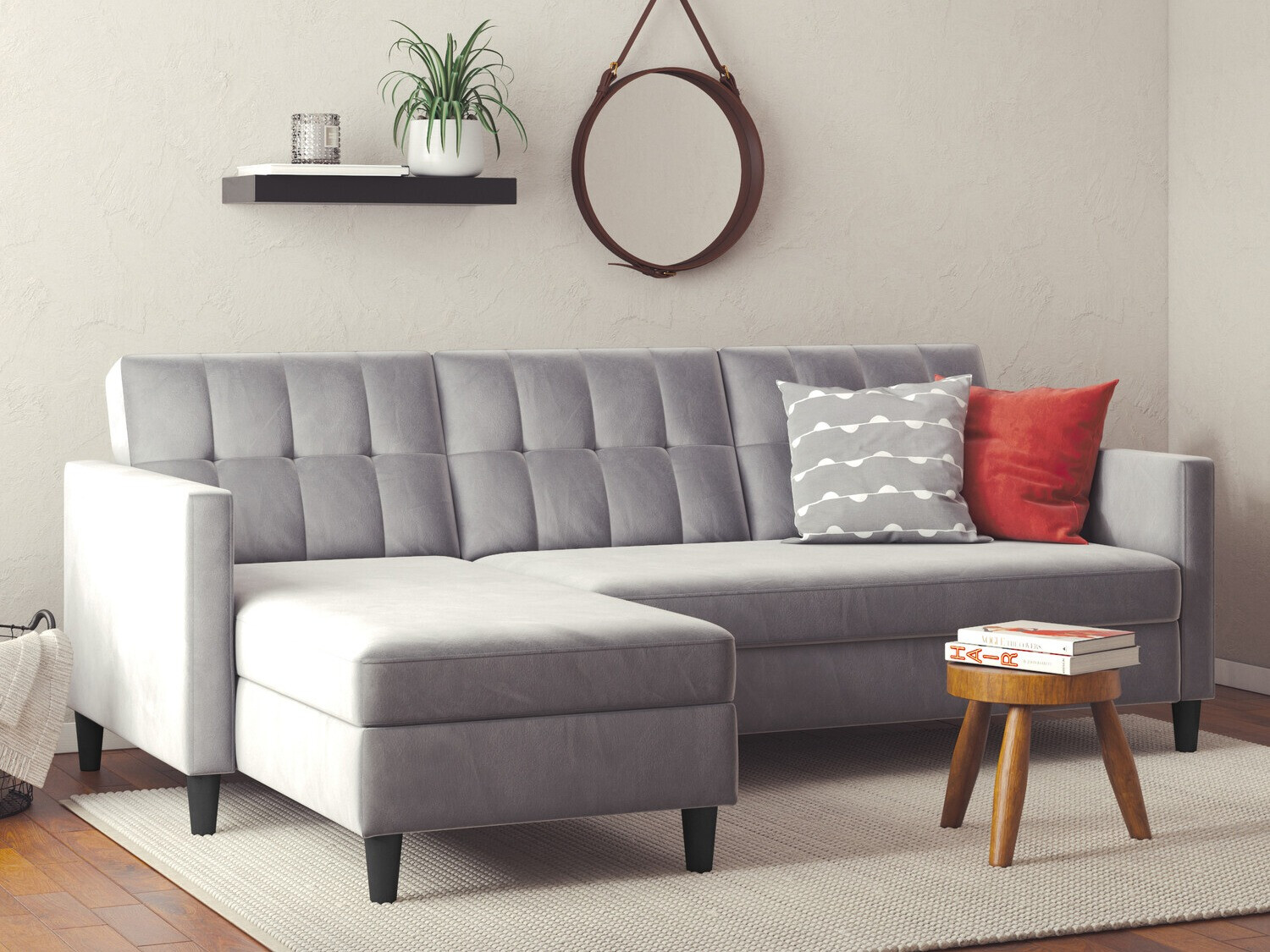 Ъглов диван Tulsa 538 (Светло сив)