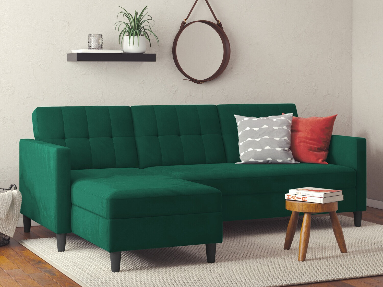 Ъглов диван Tulsa 538 (Зелен)