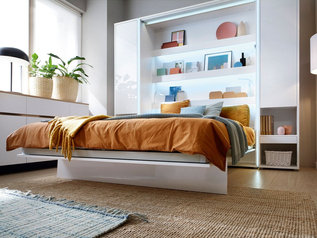 Етажерка Concept Pro Lenart II (Бял + Бял гланц)