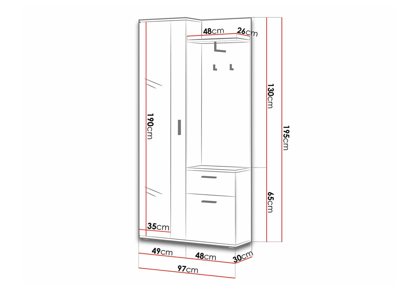 Комплект за антре Pavo (Бял)