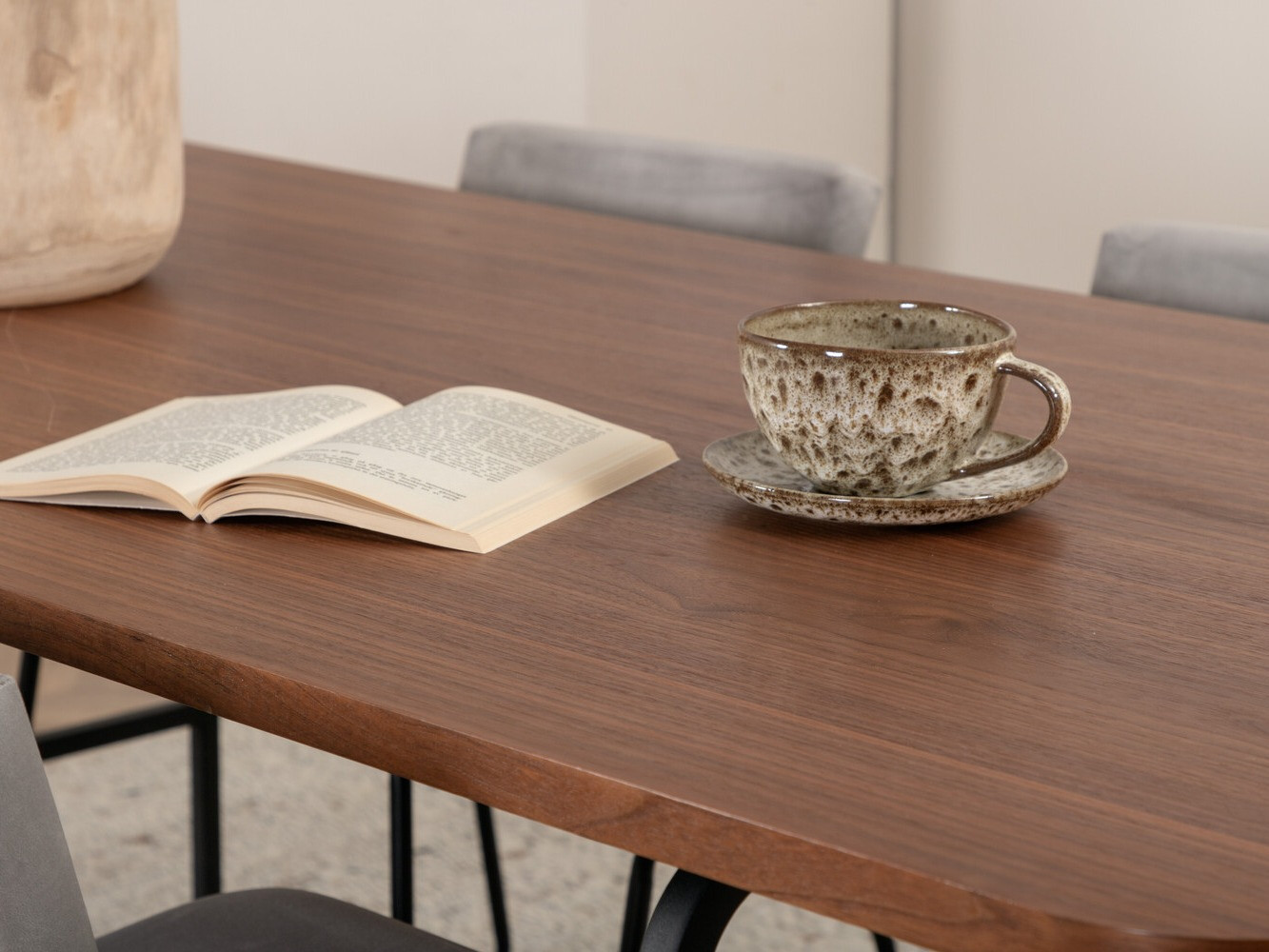 Маса и столове за трапезария Dallas 2795 (Сив + Черен)