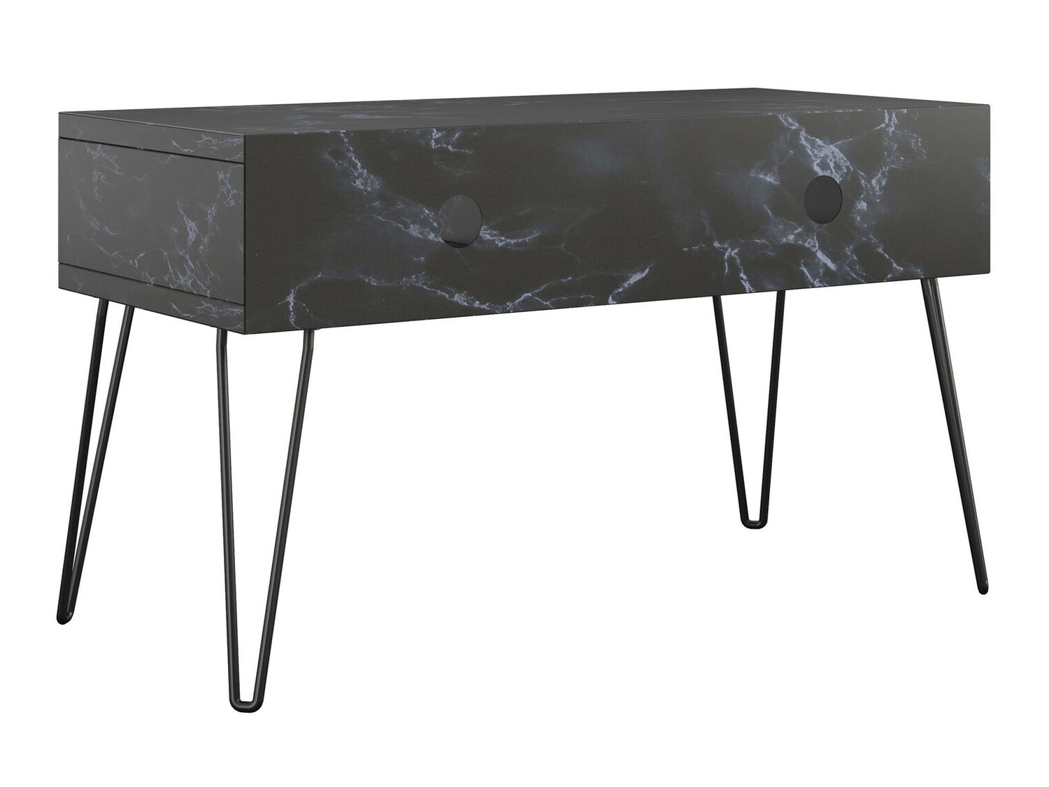 ТВ шкаф Tulsa 559 (Черен мрамор + Черен)