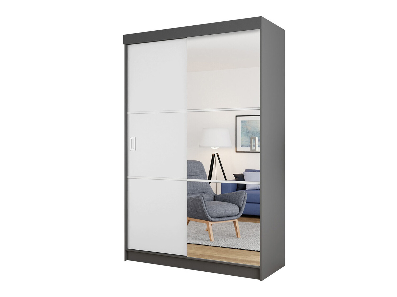 Гардероб Dover 111 (Графит + Бял)