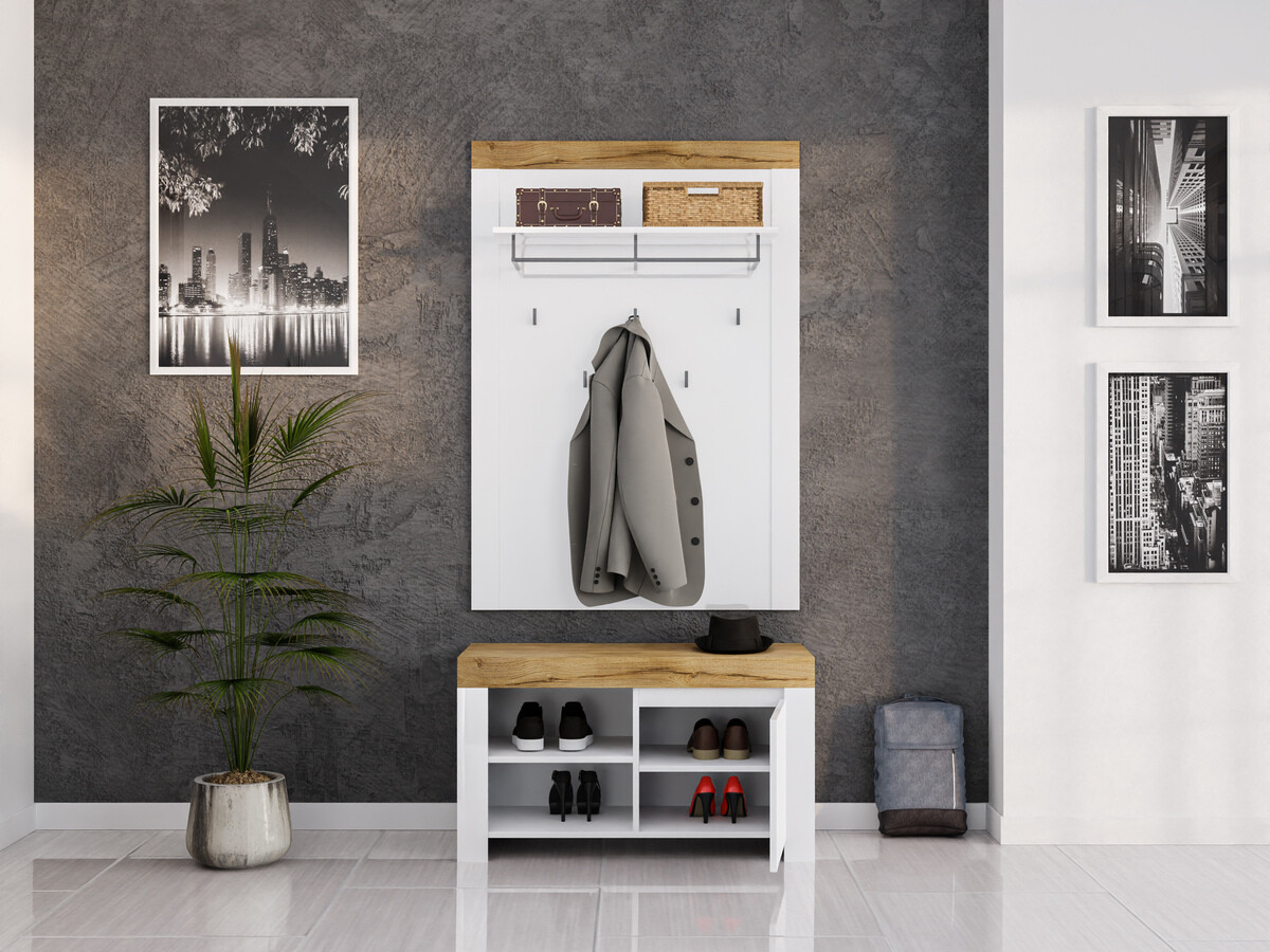 Комплект за антре Sonsoru 140 (Бял + Бял гланц + Дъб уотан)