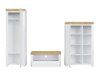 Комплект за хол Sonsoru 147 (Бял + Бял гланц + Дъб уотан)
