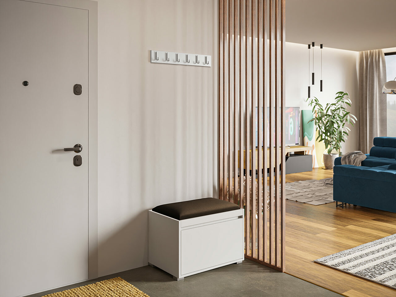 Комплект за антре Comfivo Pinus VIII (Бял + Manila 04)