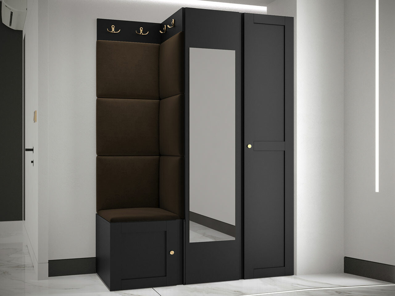 Комплект за антре Hartford 380 (Черен)