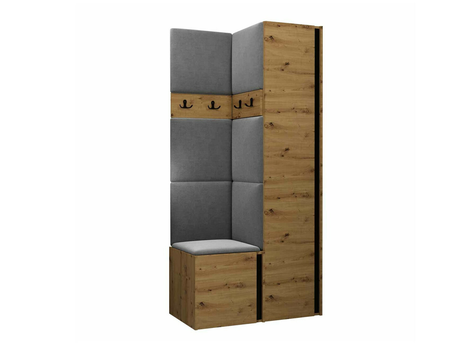 Комплект за антре Pinis XXIV (Artisan дъб + Черен)