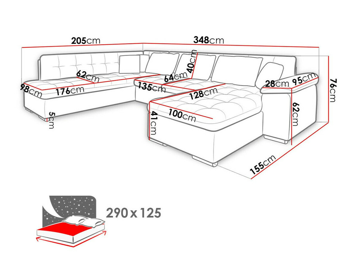 Ъглов диван Comfivo Gemma III (Lux 06 + Lux 06 + Lux 05)