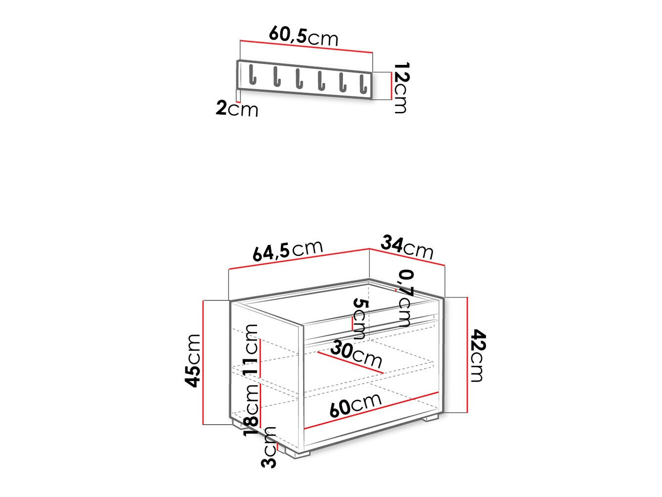 Комплект за антре Comfivo Pinus VII (Бял + Manila 04)