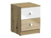 Нощно шкафче Mirelbu 108 (Artisan дъб + Бял гланц)