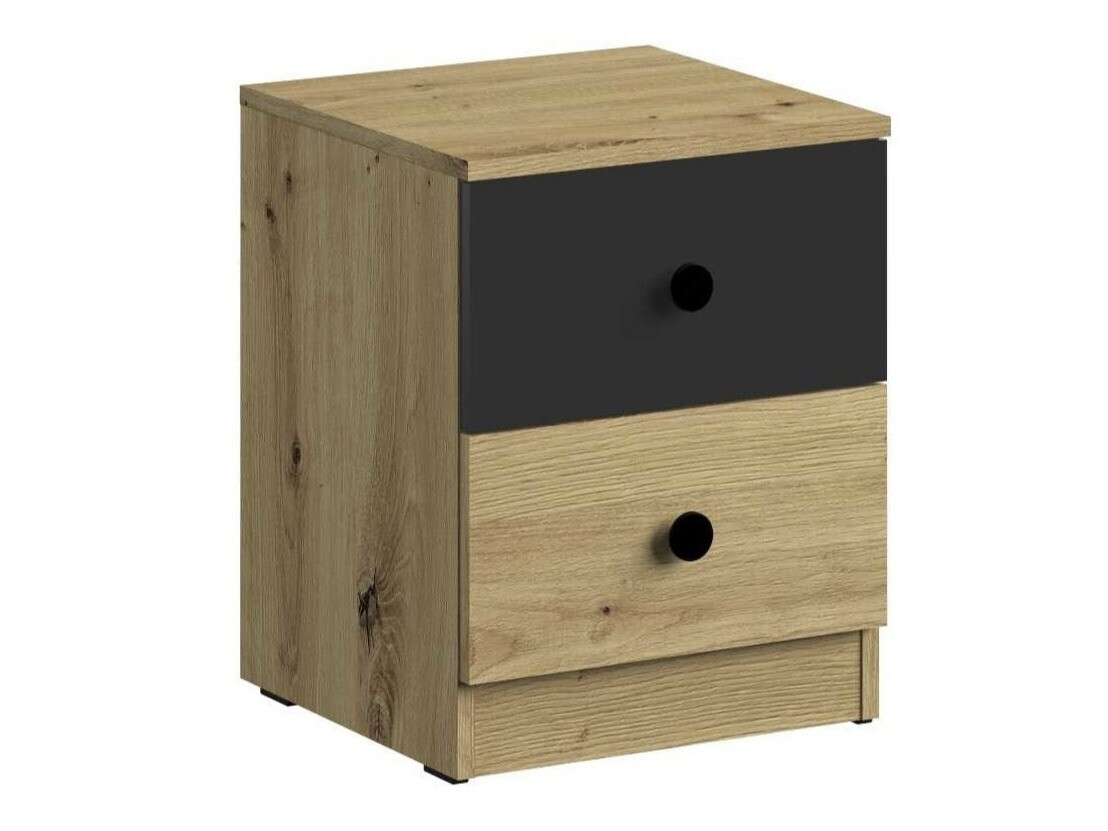Нощно шкафче Mirelbu 108 (Artisan дъб + Черен)