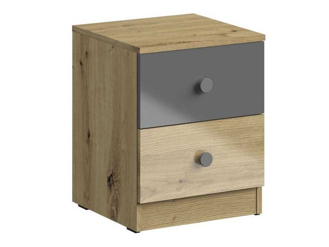 Нощно шкафче Mirelbu 108 (Artisan дъб + Сив гланц)