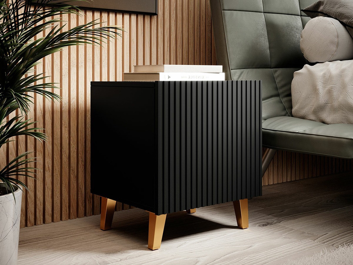 Нощно шкафче Dicto (Черен + Златно) (2бр.)