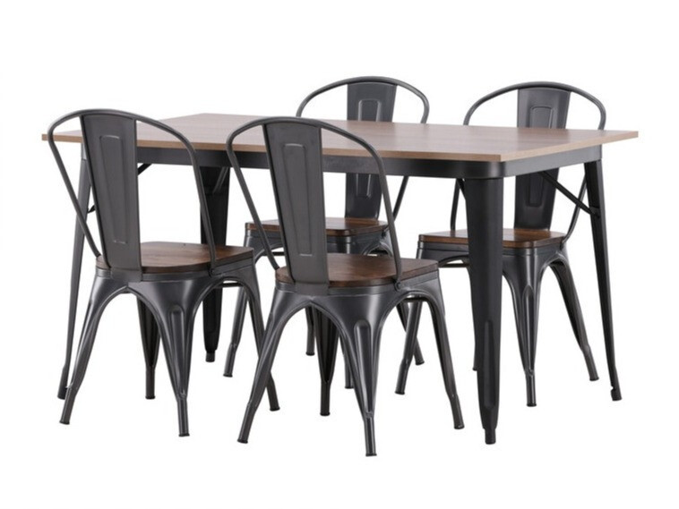 Маса и столове за трапезария Dallas 3366 (Opex + Тъмно сив)