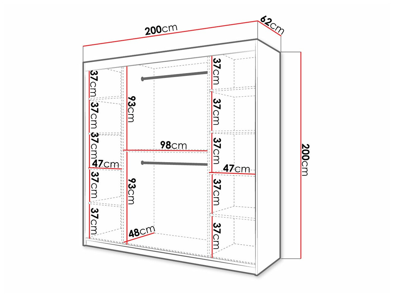Гардероб Hartford 403 (Черен)