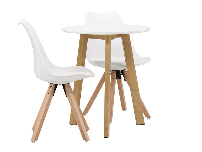 Маса и столове за трапезария Dallas 3781 (Бял + Светлокафяво)