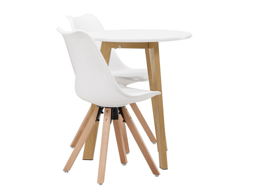 Маса и столове за трапезария Dallas 3781 (Бял + Светлокафяво)