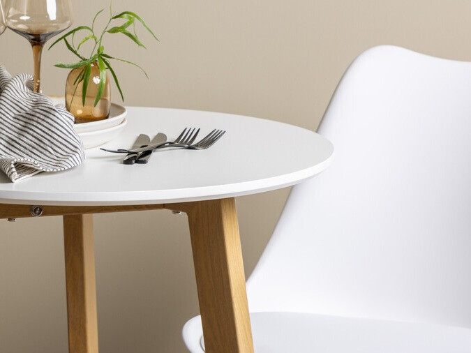 Маса и столове за трапезария Dallas 3781 (Бял + Светлокафяво)