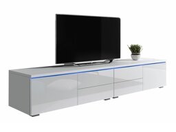ТВ шкаф Nashville 129 (Бял + Бял гланц)