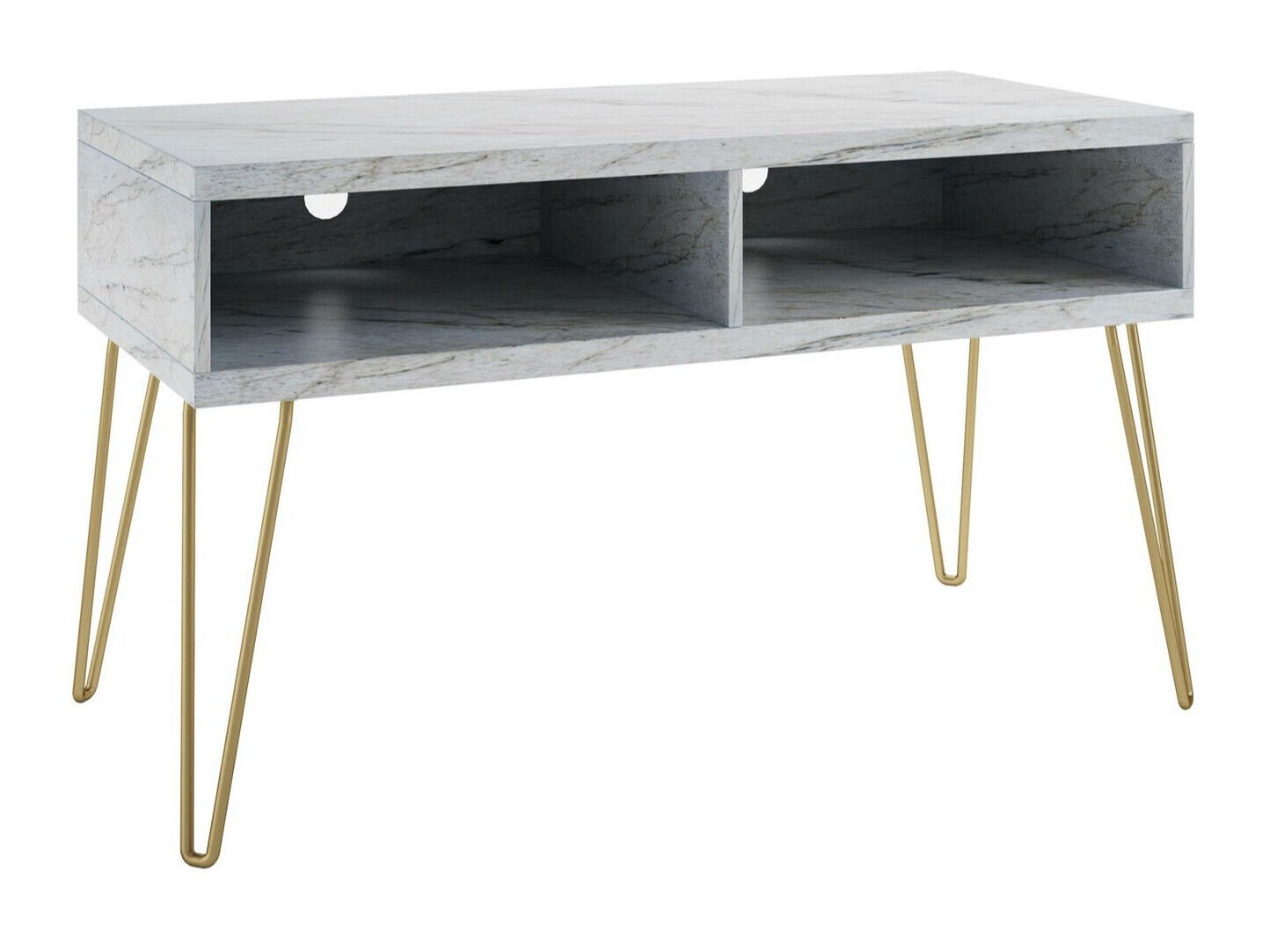 ТВ шкаф Tulsa 559 (Бял мрамор + Златно)