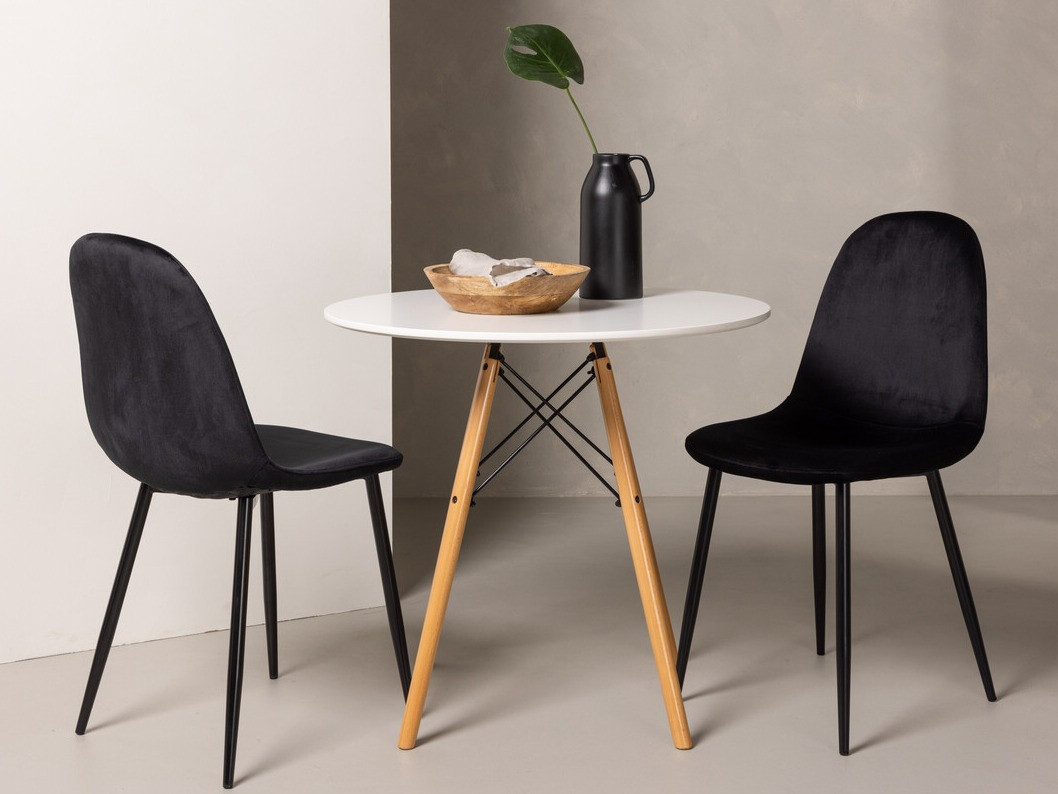 Маса и столове за трапезария Dallas 3790 (Черен + Aksominė Черен)