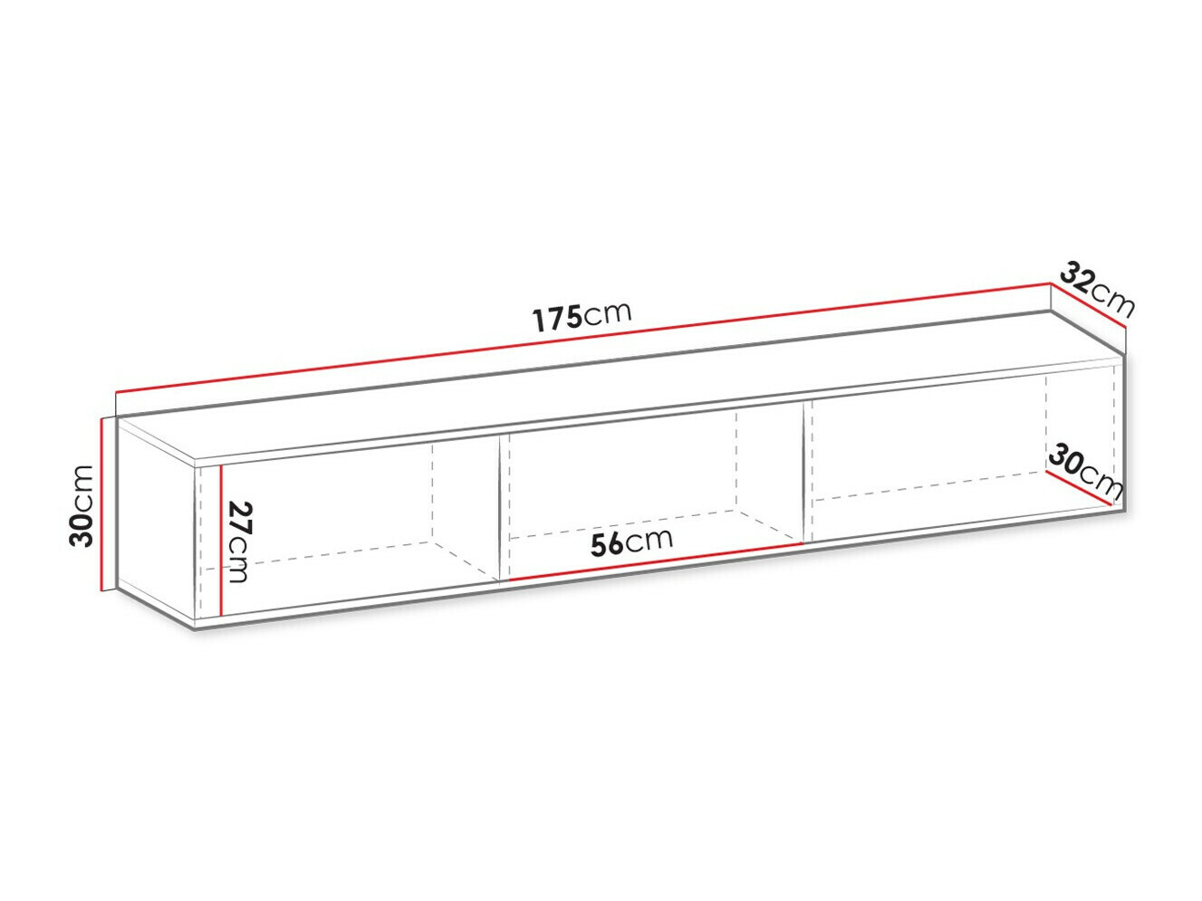 ТВ шкаф Princal I (Бял + Златно)