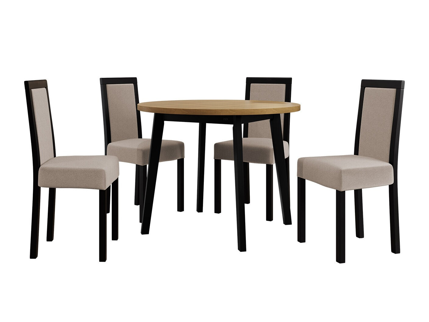 Маса и столове за трапезария Victorville 256 (Grandson дъб + Черен)