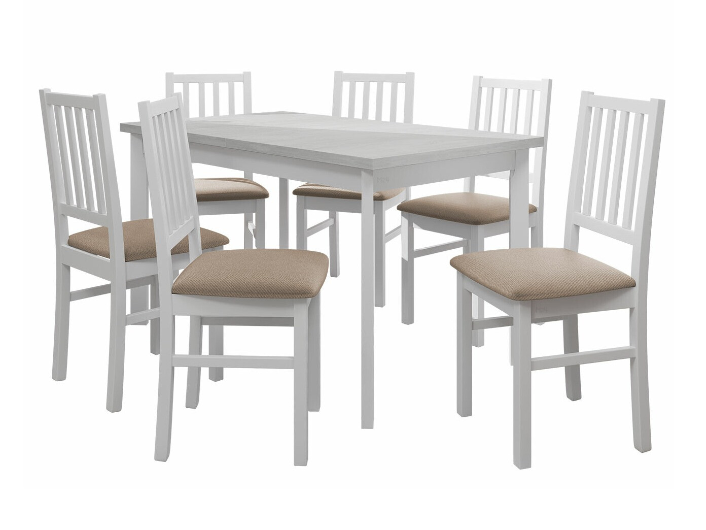 Маса и столове за трапезария Victorville 264 (Бял)