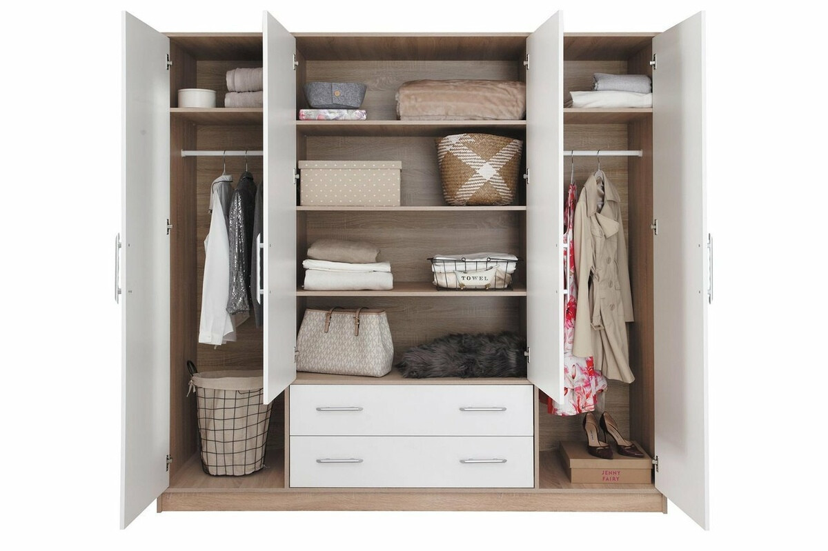 Гардероб Cavmero 101 (Сонома дъб + Бял)