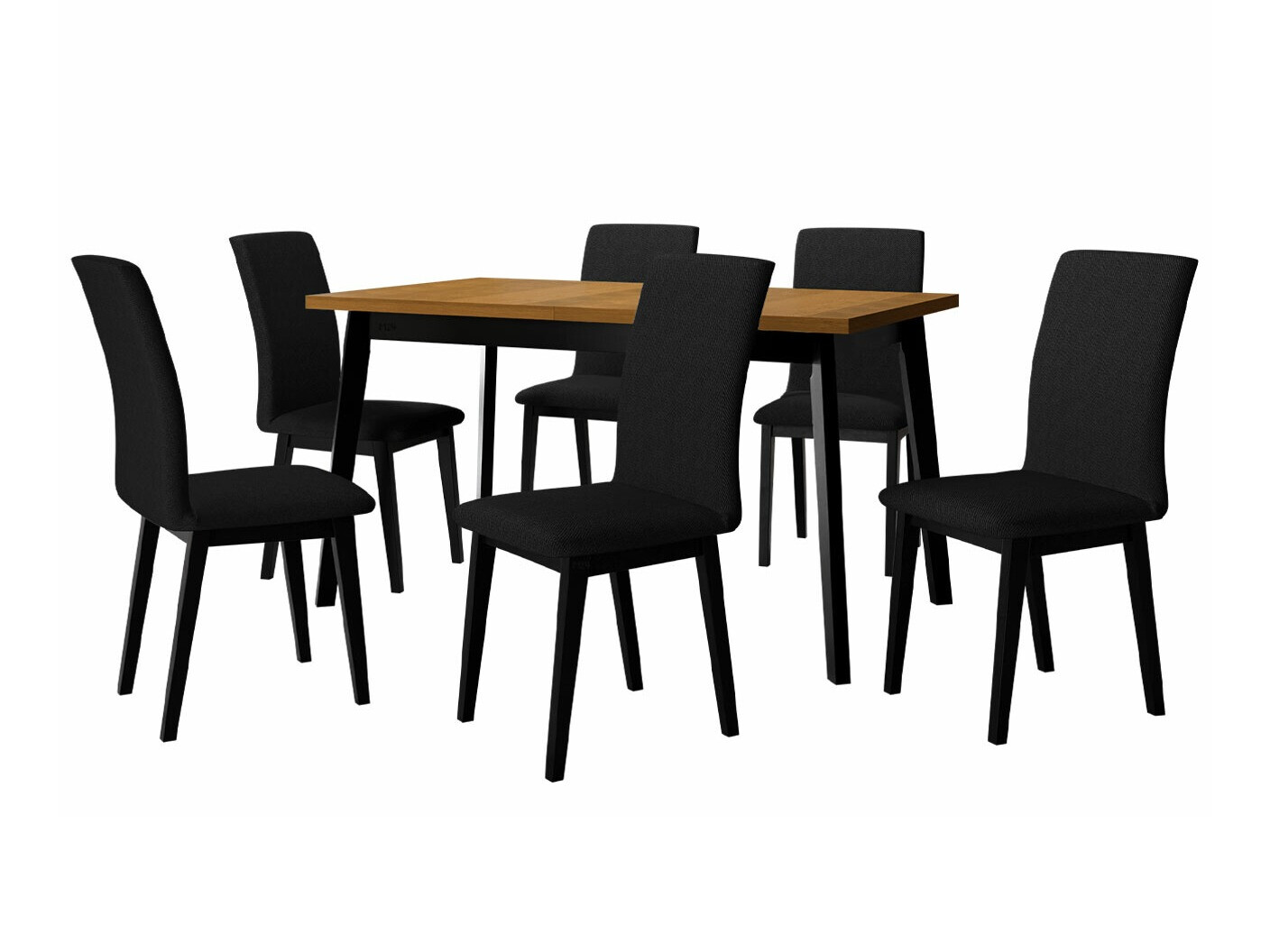 Маса и столове за трапезария Victorville 288 (Grandson дъб + Черен)