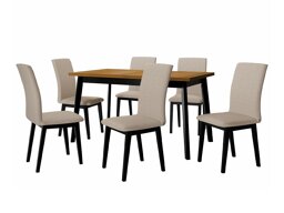 Маса и столове за трапезария Victorville 288 (Grandson дъб + Черен)