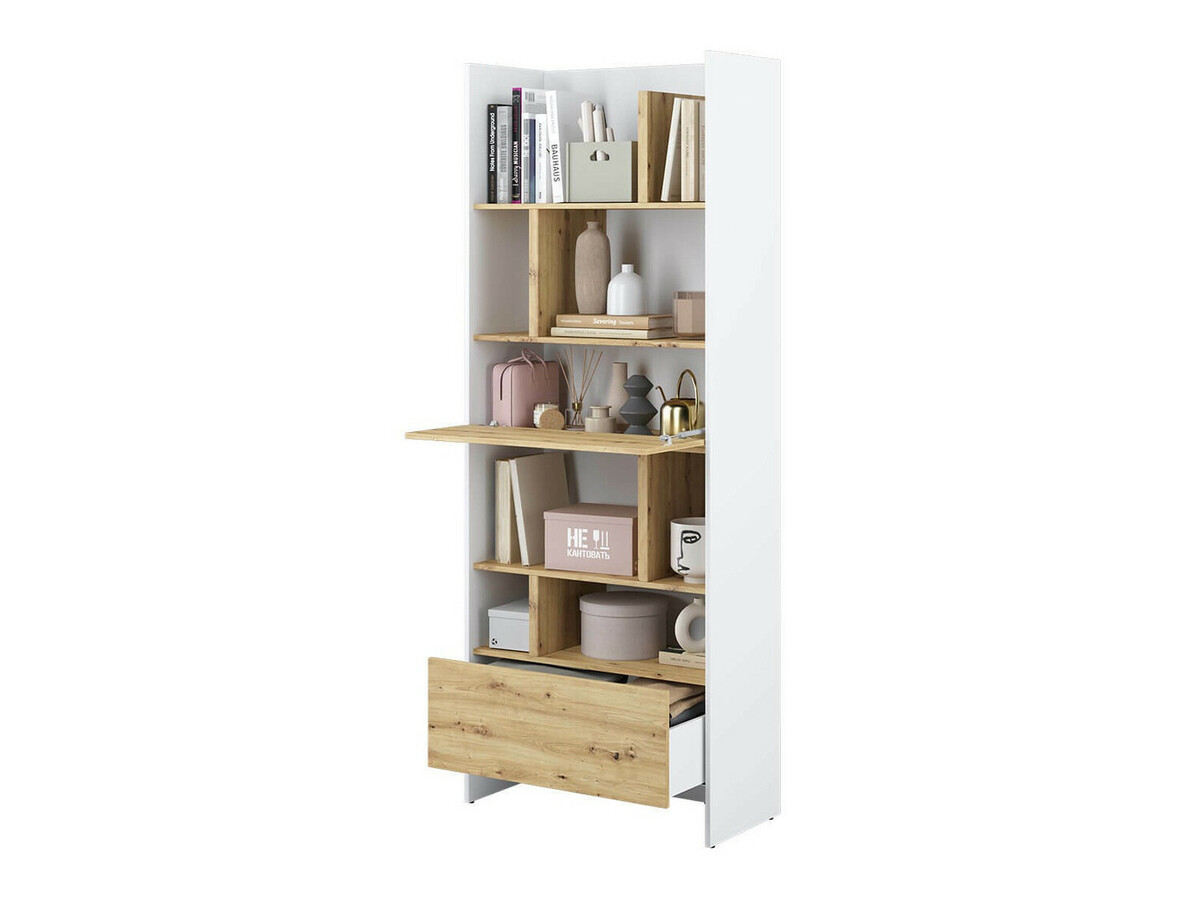 Етажерка Concept Pro Lenart Levfere 146 (Бял + Artisan дъб)