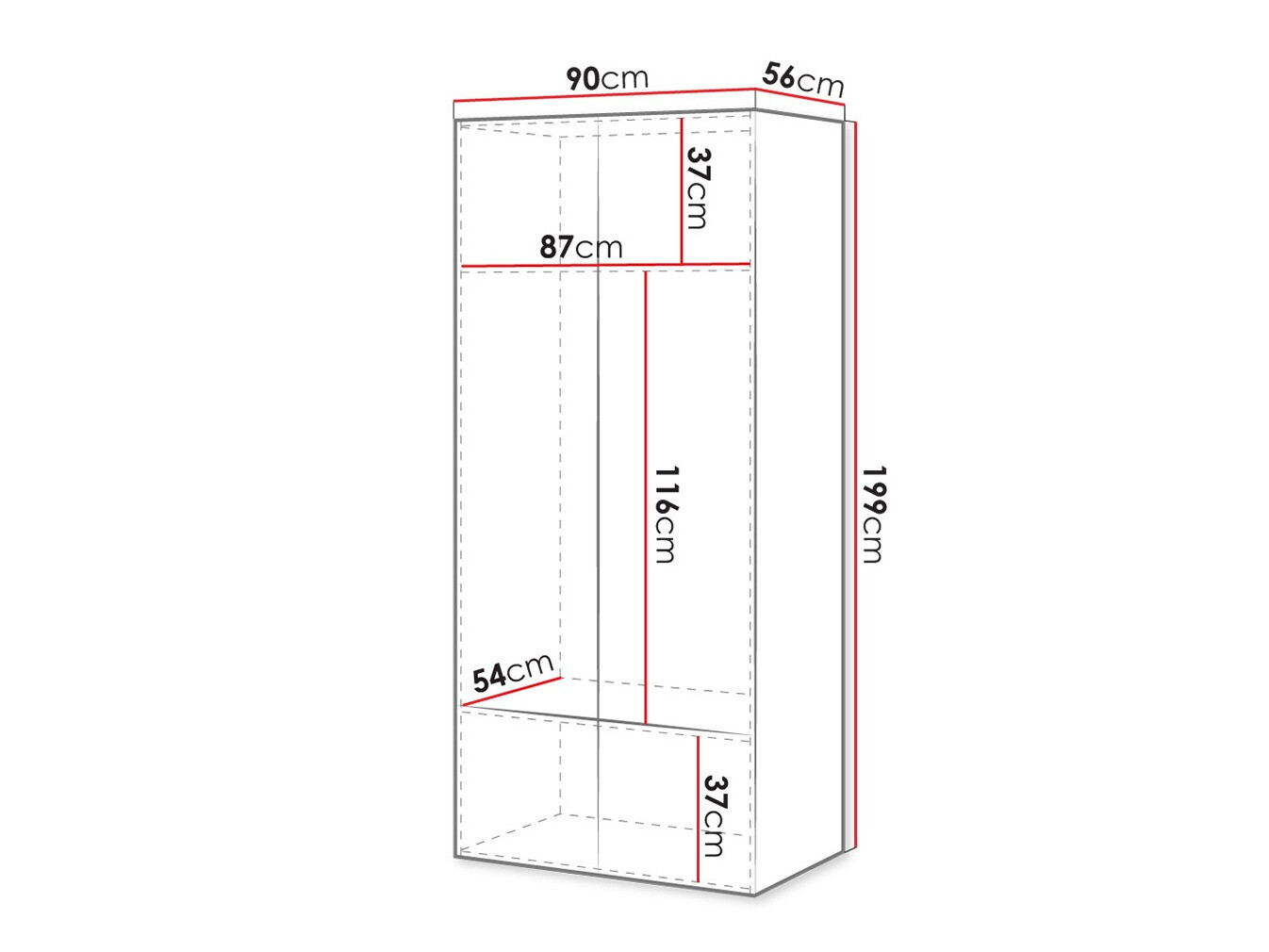 Гардероб Dicto (Бял)