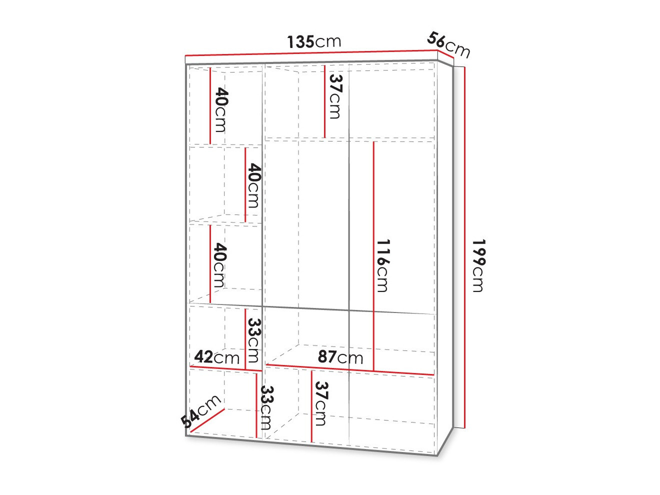 Гардероб Dicto I (Бял)