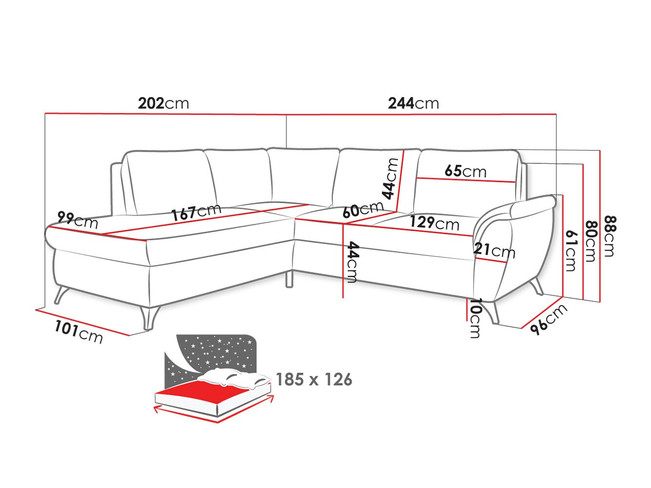 Ъглов диван Lincoln 174 (Barrel 48)