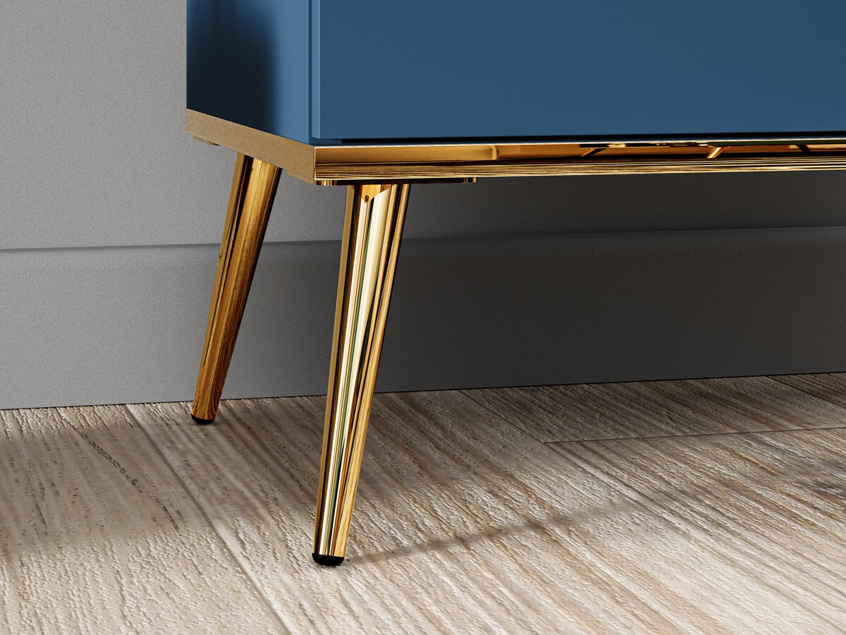 Етажерка Flonovu 100 (Тъмно синьо + Златно)