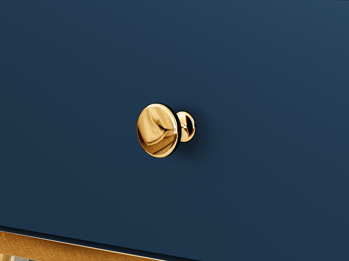 Нощно шкафче Flonovu 105 (Тъмно синьо + Златно)