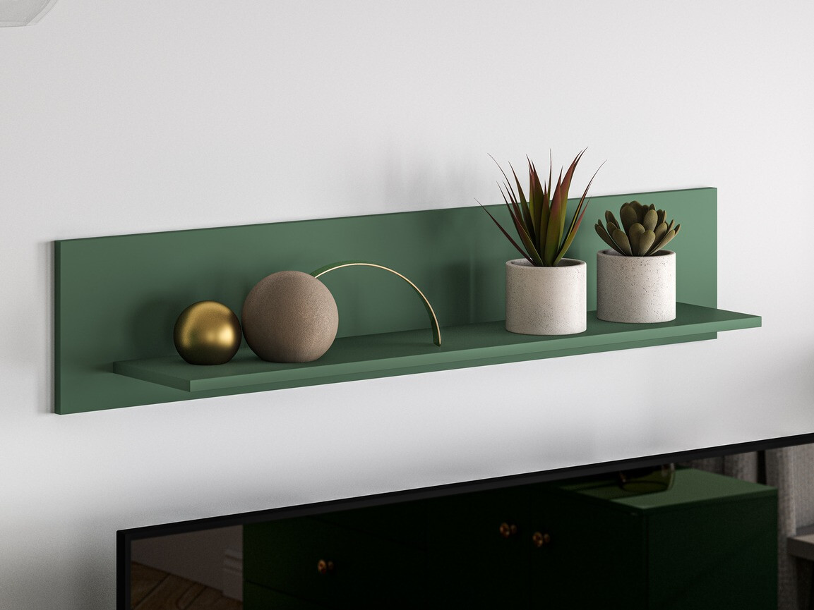 Стенна етажерка Flonovu 107 (Тъмно зелено)