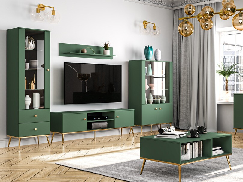 Стенна етажерка Flonovu 107 (Тъмно зелено)